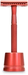 Bambaw Metal Safety Razor Red + Stand