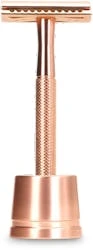 Bambaw Metal Safety Razor Rose Gold + Stand