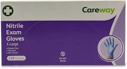 Careway Nitrile Exam Gloves X-Large 230 Pack 1 Careway Nitrile Exam Gloves X-Large 230 Pack