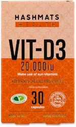 Hashmats Health Vit-D3 20,000IU 30 Capsules