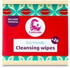 Lamazuna Cleansing Wipes With Wash Bag And Wood Box 20 Pack