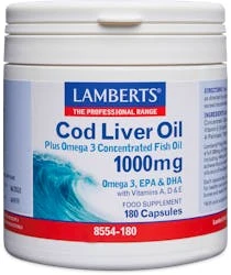 Lamberts Cod Liver Oil 1000mg 180 Capsules