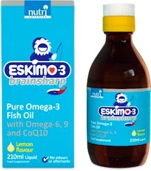Nutri Advanced Eskimo-3 Brainsharp Pure Omega-3 Fish Oil Lemon 210ml