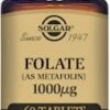 Solgar Folate 1000mcg (As Metafolin) 60 Tablets
