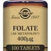 Solgar Folate 400mcg (As Metafolin) 100 Tablets