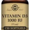 Solgar Vitamin D3 1000IU (25µg) 250 Softgels