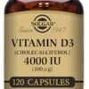 Solgar Vitamin D3 (Cholecalciferol) 4000IU (100µg) 120 Capsules